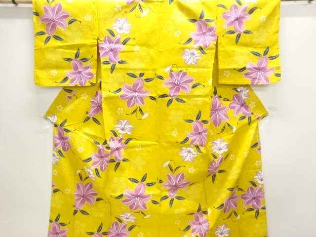 JAPANESE KIMONO / YUKATA / COTTON / KOBAI / LILY